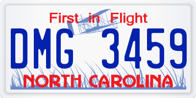 NC license plate DMG3459
