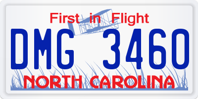 NC license plate DMG3460