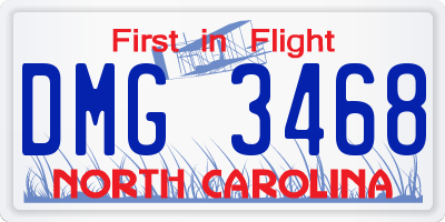 NC license plate DMG3468
