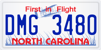 NC license plate DMG3480