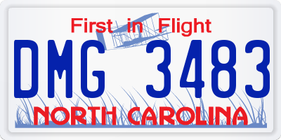 NC license plate DMG3483