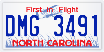 NC license plate DMG3491