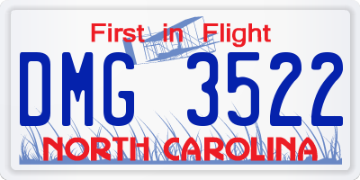 NC license plate DMG3522