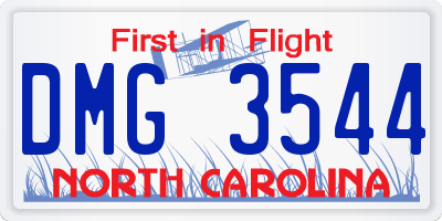 NC license plate DMG3544