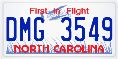 NC license plate DMG3549