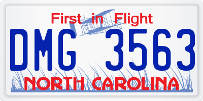 NC license plate DMG3563