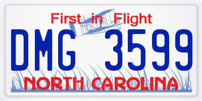 NC license plate DMG3599