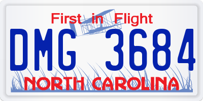 NC license plate DMG3684