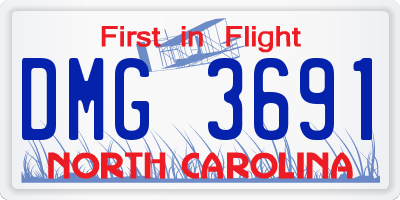 NC license plate DMG3691