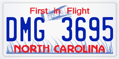 NC license plate DMG3695