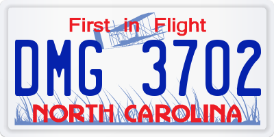 NC license plate DMG3702