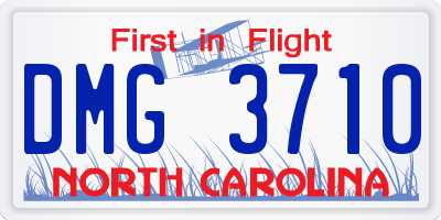 NC license plate DMG3710