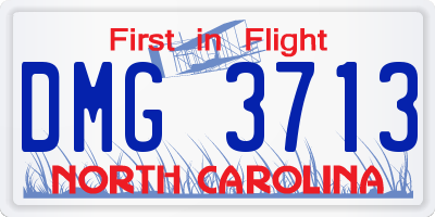 NC license plate DMG3713
