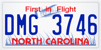 NC license plate DMG3746