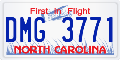NC license plate DMG3771