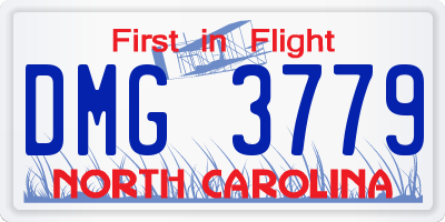 NC license plate DMG3779