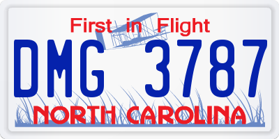 NC license plate DMG3787