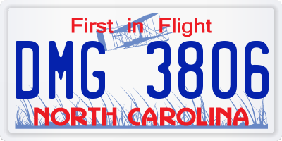 NC license plate DMG3806