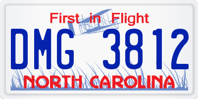 NC license plate DMG3812