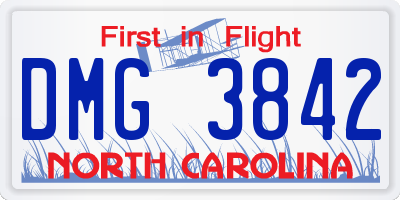 NC license plate DMG3842