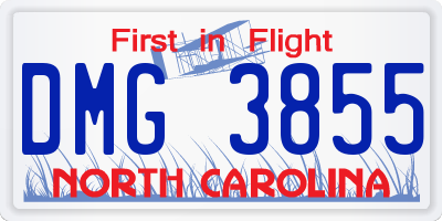NC license plate DMG3855
