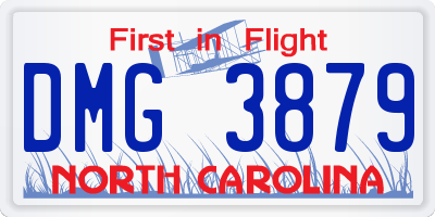 NC license plate DMG3879