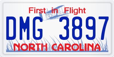 NC license plate DMG3897