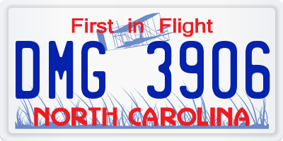 NC license plate DMG3906