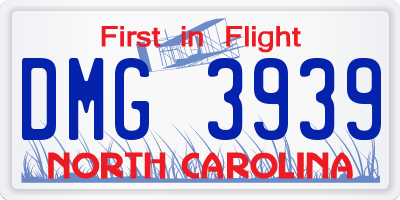 NC license plate DMG3939