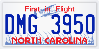 NC license plate DMG3950