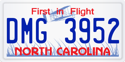 NC license plate DMG3952