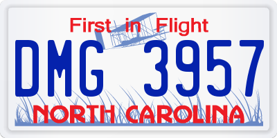 NC license plate DMG3957