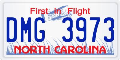 NC license plate DMG3973