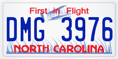 NC license plate DMG3976