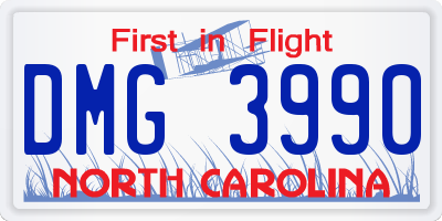 NC license plate DMG3990