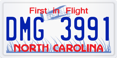 NC license plate DMG3991