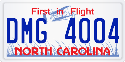 NC license plate DMG4004