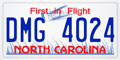 NC license plate DMG4024