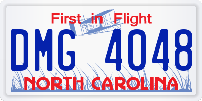 NC license plate DMG4048