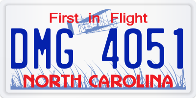 NC license plate DMG4051