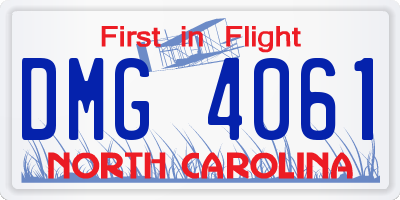 NC license plate DMG4061