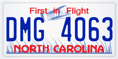 NC license plate DMG4063