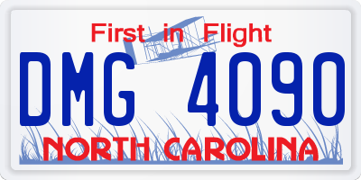 NC license plate DMG4090