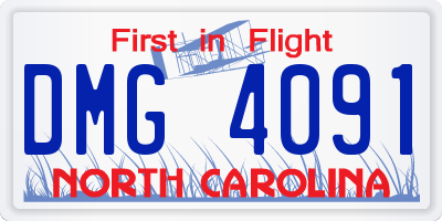 NC license plate DMG4091