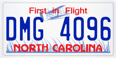 NC license plate DMG4096