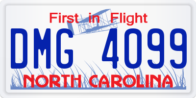 NC license plate DMG4099