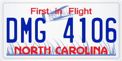 NC license plate DMG4106