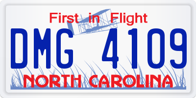 NC license plate DMG4109
