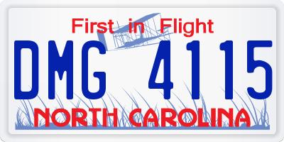 NC license plate DMG4115