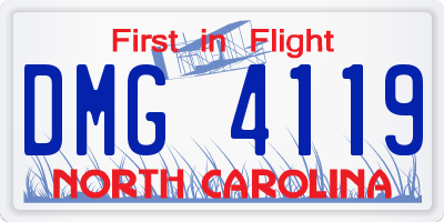 NC license plate DMG4119